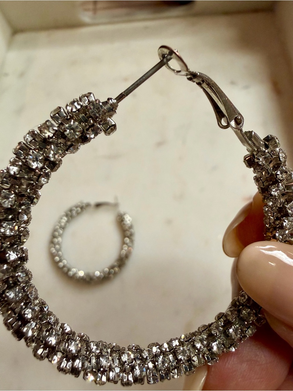 INC International Concepts Silver-Tone Crystal Cuff and Pavé Hoop Earring Set - Picture 5 of 6